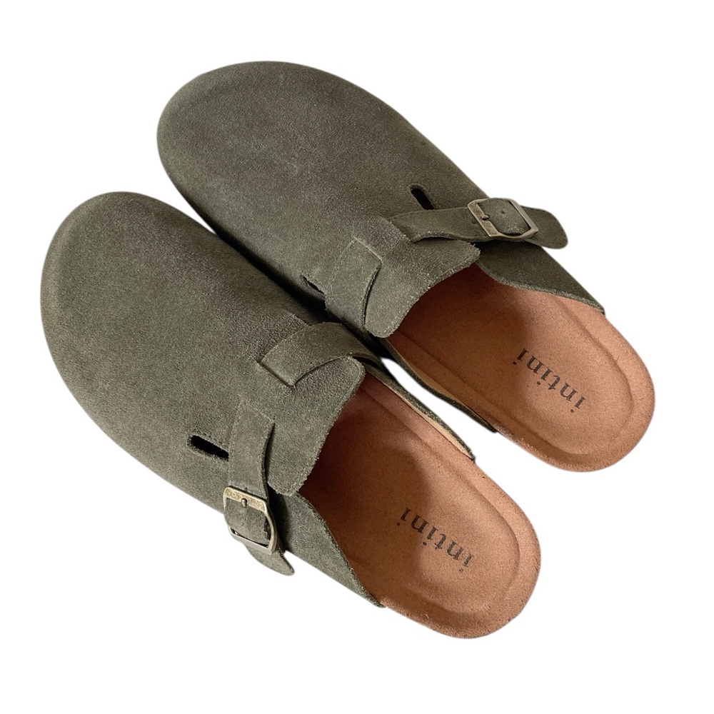 Olive Suede Women's Mules